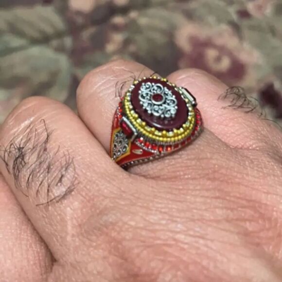 Men's Vintage Alloy Statement Ring - Picture 2 of 7